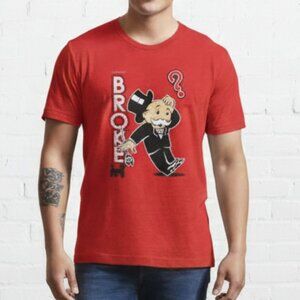 Monopoly Broke Red Graphic Shirt Size L